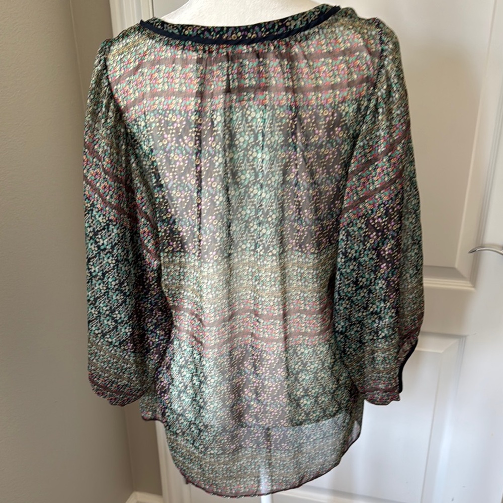 MAEVE Floral Sheer Women's Top - Multicolor - Picture 2 of 3